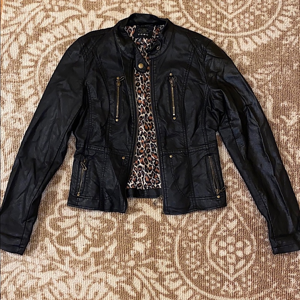 Black leather jacket
